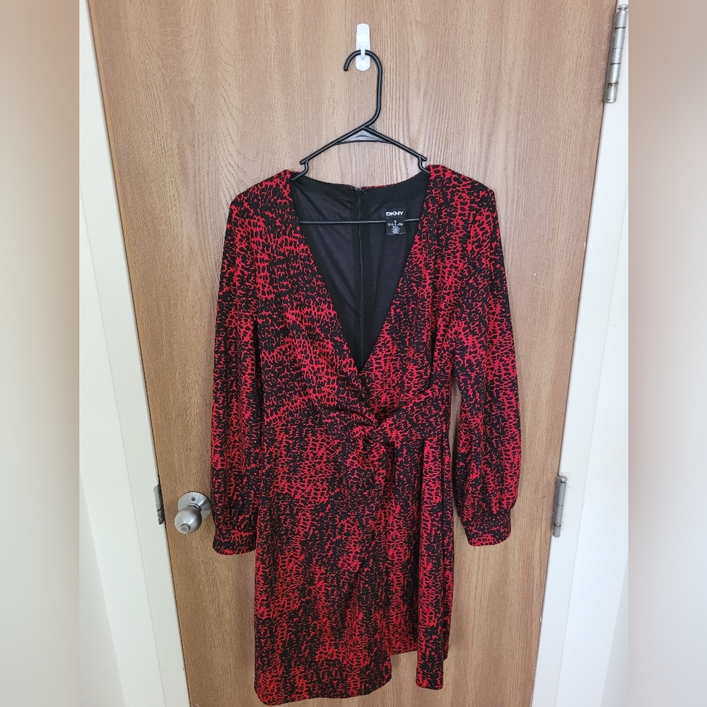 DKNY Long Sleeve Wrap Dress
